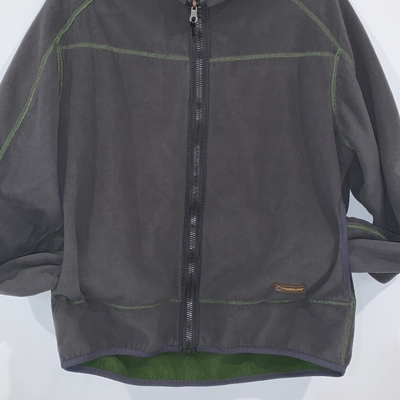 Timberland Grey and Green reversible full zip fleece jacket size Medium - Picture 16 of 16